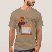 かわいいクマパーソナライズされたの写真枠 Tシャツ (正面)