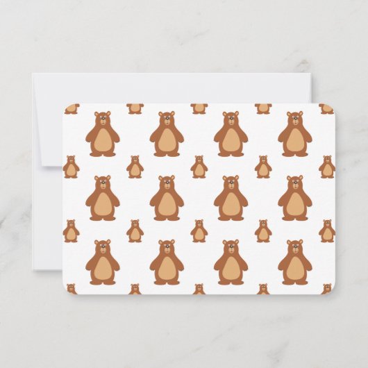 かわいいクマパーソナライズされたキッズ文房具ノートカード サンキューカード (裏面)