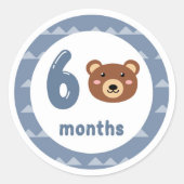 かわいいクマベビー月次マイルストーン ラウンドシール (正面)