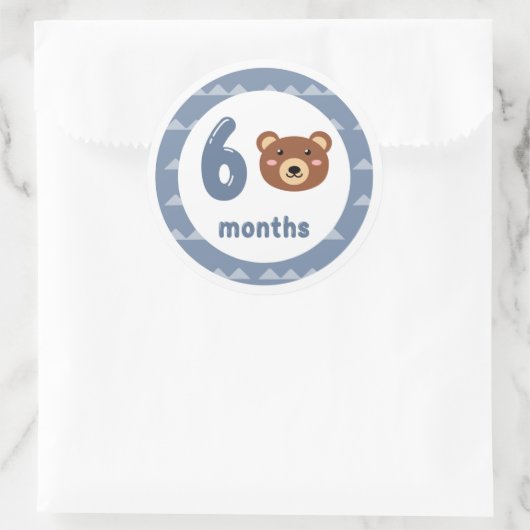 かわいいクマベビー月次マイルストーン ラウンドシール (バッグ)