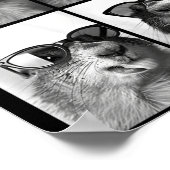 かわいいクマモグラのサングラス クールな森林動物の写真B ポスター (角)