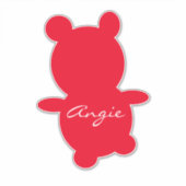 かわいいクマ任意の色の名前の車のシール シール (正面)