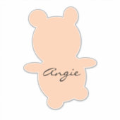 かわいいクマ任意の色の名前の車 シール (正面)