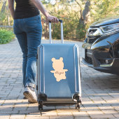 かわいいクマ任意の色の名前の車 シール (スーツケースインサイチュ)