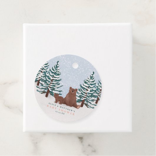 かわいいクマ冬の赤ちゃんシャワーのお気に入り フェイバータグ (インサイチュ)