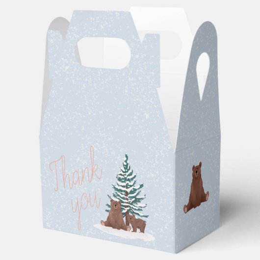 かわいいクマ冬の赤ちゃんシャワーのお気に入り フェイバーボックス (オープン)