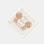 かわいいクマ双子の女の子ベビーシャワーピンク スタンダードカクテルナプキン (角)