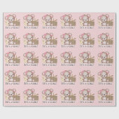 かわいいクマ女の子ピクニックブルーベビーシャワー ラッピングペーパー (フラット)