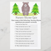 かわいいクマ子供部屋韻クイズ赤ちゃんシャワーゲーム (正面)