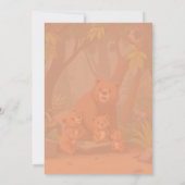 かわいいクマ家族の赤ちゃんシャワーカード 招待状 (裏面)