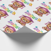 かわいいクマ幼稚園卒業招待状 ラッピングペーパー (角)