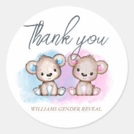 かわいいクマ性別リビールサンキューギフトラベル ラウンドシール