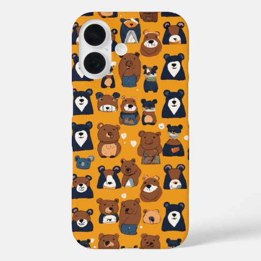 かわいいクマ柄のスマホケースデザイン Case-Mate iPhoneケース (裏面)