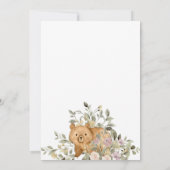 かわいいクマ植物性リボンベビーシャワー 招待状 (裏面)