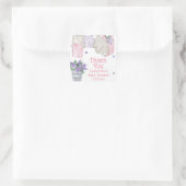 かわいいクマ洗い日水色ベビーシャワー スクエアシール (バッグ)