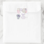 かわいいクマ洗い日水色ベビーシャワー スクエアシール (バッグ)