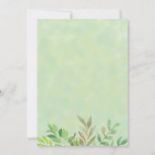 かわいいクマ男女兼用の緑の赤ちゃんシャワー 招待状 (裏面)