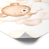 かわいいクマ男女兼用の赤ちゃんシャワーのお気に入りサイン ポスター (角)