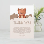 かわいいクマ男女兼用の赤ちゃんシャワー サンキューカード (スタンド正面)