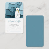 かわいいクマ男女兼用赤ちゃんシャワーおむつラッフル エンクロージャーカード (正面/裏面)