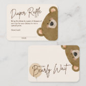 かわいいクマ私たちは良く待つことができジェンダー赤ちゃんシャワー エンクロージャーカード (正面/裏面)
