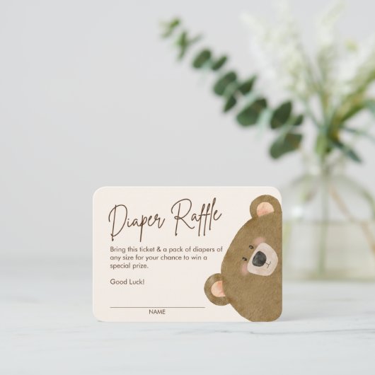 かわいいクマ私たちは良く待つことができジェンダー赤ちゃんシャワー エンクロージャーカード (スタンド正面)