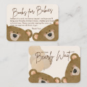 かわいいクマ私たちは良く待つことができジェンダー赤ちゃんシャワー エンクロージャーカード (正面/裏面)