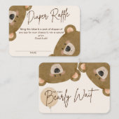 かわいいクマ私たちは良く待つことができジェンダー赤ちゃんシャワー エンクロージャーカード (正面/裏面)