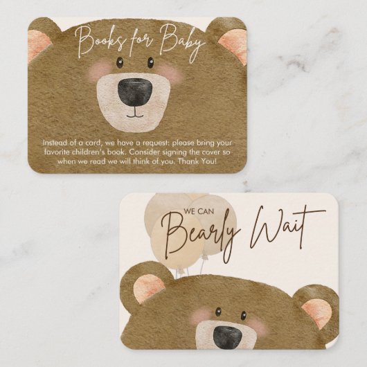 かわいいクマ私たちは良く待つことができジェンダー赤ちゃんシャワー エンクロージャーカード (正面/裏面)