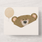 かわいいクマ私たちは良く待つことができジェンダー赤ちゃんシャワー オールインワン招待状 (裏面)