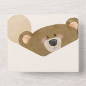 かわいいクマ私たちは良く待つことができジェンダー赤ちゃんシャワー オールインワン招待状 (裏面)
