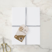 かわいいクマ私たちは良く待つことができジェンダー赤ちゃんシャワー ギフトタグ (より糸付き)