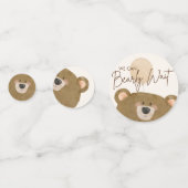 かわいいクマ私たちは良く待つことができジェンダー赤ちゃんシャワー コンフェッティ (正面)