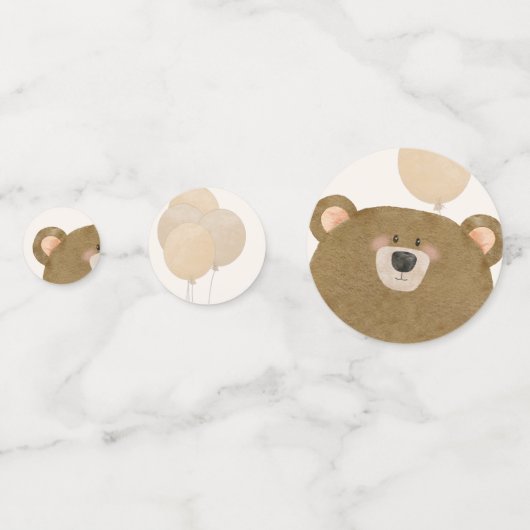 かわいいクマ私たちは良く待つことができジェンダー赤ちゃんシャワー コンフェッティ (裏面)
