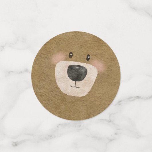 かわいいクマ私たちは良く待つことができジェンダー赤ちゃんシャワー コンフェッティ (スモール正面)