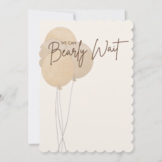 かわいいクマ私たちは良く待つことができジェンダー赤ちゃんシャワー サンキューカード (裏面)