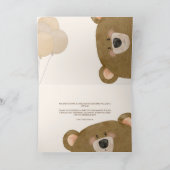かわいいクマ私たちは良く待つことができジェンダー赤ちゃんシャワー サンキューカード (内部)