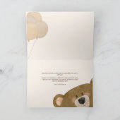 かわいいクマ私たちは良く待つことができジェンダー赤ちゃんシャワー サンキューカード (内部)