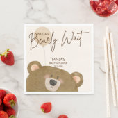 かわいいクマ私たちは良く待つことができジェンダー赤ちゃんシャワー スタンダードランチョンナプキン (インサイチュ)