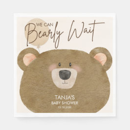 かわいいクマ私たちは良く待つことができジェンダー赤ちゃんシャワー スタンダードランチョンナプキン