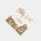 かわいいクマ私たちは良く待つことができジェンダー赤ちゃんシャワー スタンダードランチョンナプキン (角)