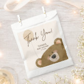 かわいいクマ私たちは良く待つことができジェンダー赤ちゃんシャワー フェイバーバッグ (クリップ留めされた状態)