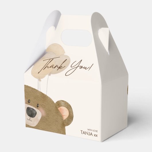 かわいいクマ私たちは良く待つことができジェンダー赤ちゃんシャワー フェイバーボックス (裏面サイド)