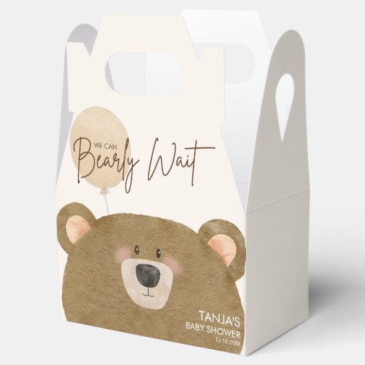 かわいいクマ私たちは良く待つことができジェンダー赤ちゃんシャワー フェイバーボックス (オープン)