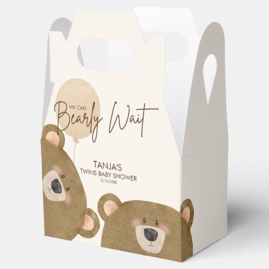 かわいいクマ私たちは良く待つことができジェンダー赤ちゃんシャワー フェイバーボックス (オープン)