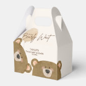 かわいいクマ私たちは良く待つことができジェンダー赤ちゃんシャワー フェイバーボックス (正面サイド)