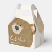 かわいいクマ私たちは良く待つことができジェンダー赤ちゃんシャワー フェイバーボックス (正面サイド)