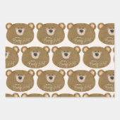 かわいいクマ私たちは良く待つことができジェンダー赤ちゃんシャワー ラッピングペーパーシート (正面)