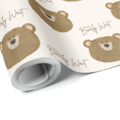かわいいクマ私たちは良く待つことができジェンダー赤ちゃんシャワー ラッピングペーパー (ロールコーナー)