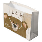 かわいいクマ私たちは良く待つことができジェンダー赤ちゃんシャワー ラージペーパーバッグ (裏面アングル)